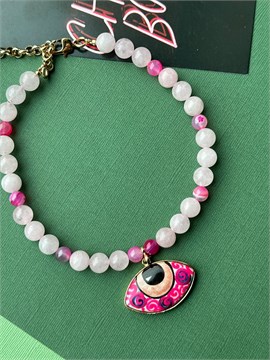 Колье ГЛАЗ с кварцем 909К