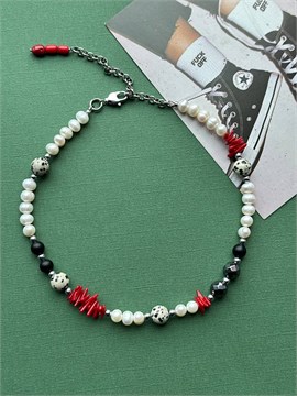 Колье Кораллы и жемчуг 911К